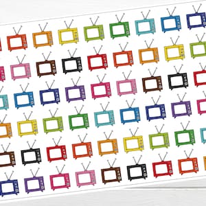 Doodle rainbow tvs | planner stickers