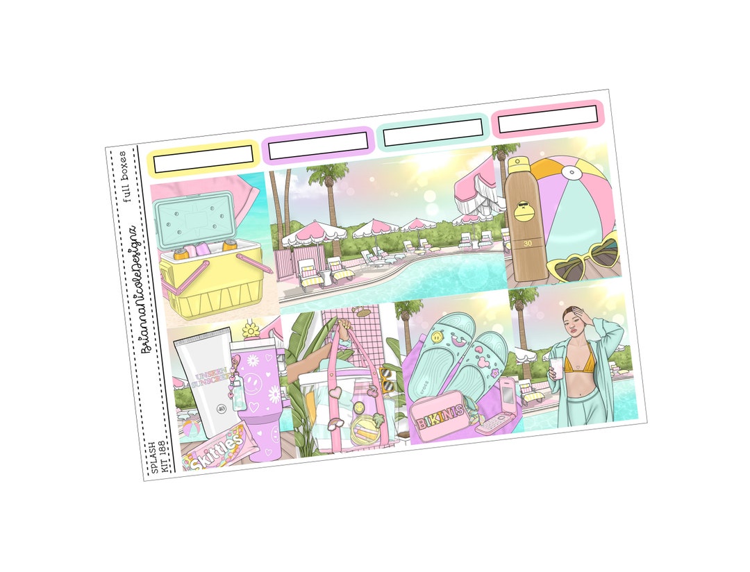 Kit 188 Splash | Weekly Planner Sticker Kit - Etsy
