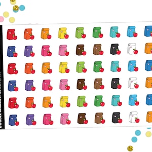 Doodle rainbow lunch bags | planner stickers