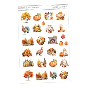 SH323 novembre | Stickers automne | Action de grâces| Citrouilles
