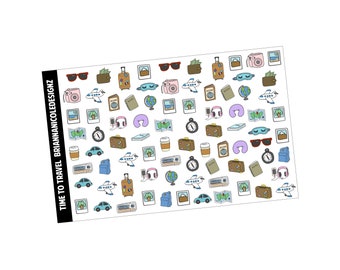 Time to travel | planner stickers