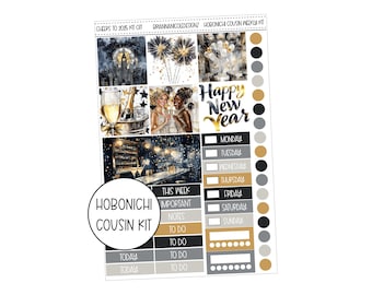 KIT 077 cheers to 2025 | hobonichi cousin stickers | monthly sticker kits