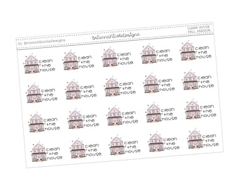 Clean house fall version | Fall | Autumn stickers| Pumpkins| Cozy fall stickers | Fall Aesthetic Planner Stickers