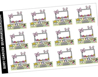 Bunny computers | planner stickers