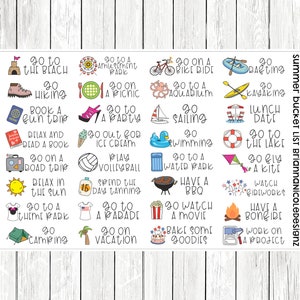 Summer bucket list | planner stickers