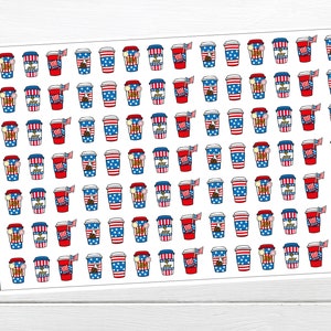 Patriotic coffee cups | planner stickers