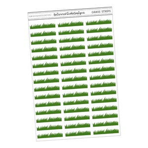 May include: A sheet of green grass stickers, labeled "GRASS STRIPS" with the text "BananaTreeDesigns" at the top.