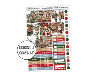 KIT 111 Christmas marketplace | Hobonichi cousin stickers | Christmas planner stickers