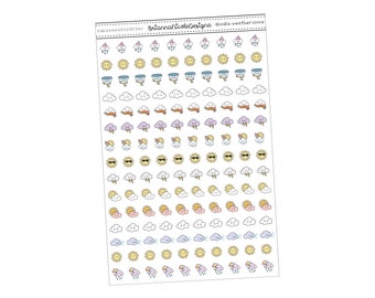 Doodle weather icons | planner stickers