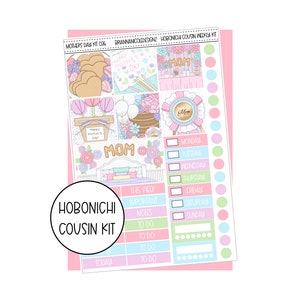 KIT 036 Mothers day hobonichi cousin weekly kit | Hobonichi cousin stickers