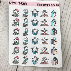 Chloe reading | planner stickers