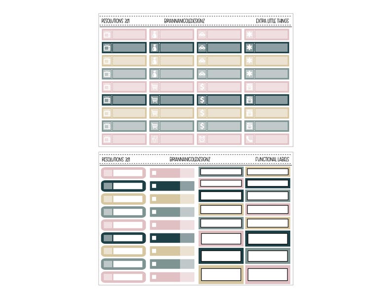 KIT 321 Resolutions | New Years Sticker Kit | Winter Planner Stickers ...