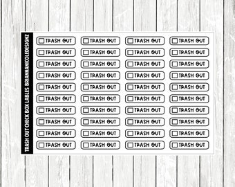 Trash out checkbox labels | planner stickers