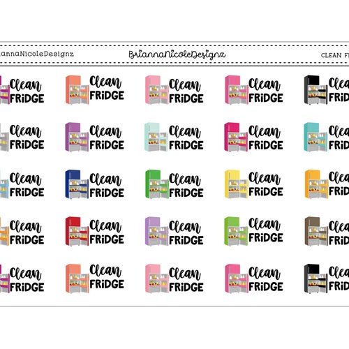 Printable Cleaning Stickers clean Fridge Instant - Etsy