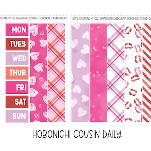 KIT 022 Cosy Saint-Valentin Hobonichi cousin Quotidien | Stickers planificateur cousin Hobonichi