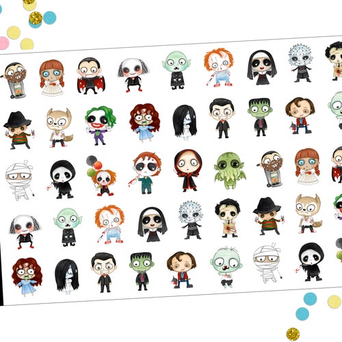 Horror Horror Characters Planner Stickers - Etsy