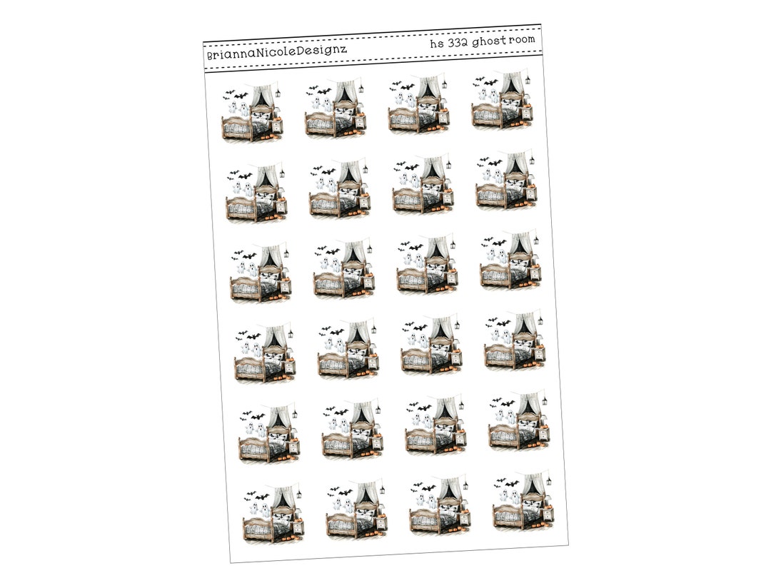 Hoonar Room Sticker HS332 Ghost Room | Halloween Planner Stickers| Ghost Stickers| Spooky ...
