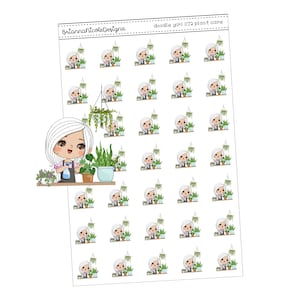 doodle girl 072 autocollants pour plantes | autocollants fille | stickers jardin