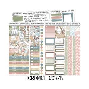 KIT 028 Hoppy easter hobonichi cousin weekly kit | Hobonichi cousin stickers