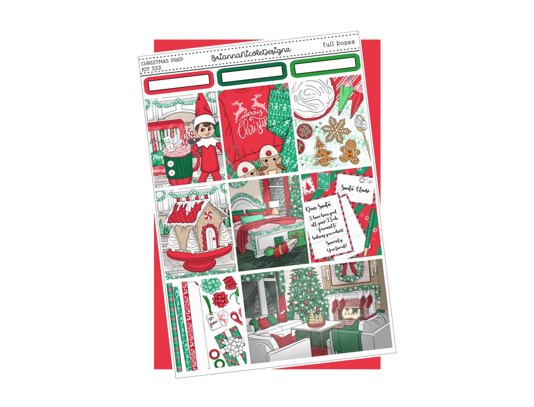 KIT 222 Christmas Prep | Weekly Planner Sticker Kit - Etsy