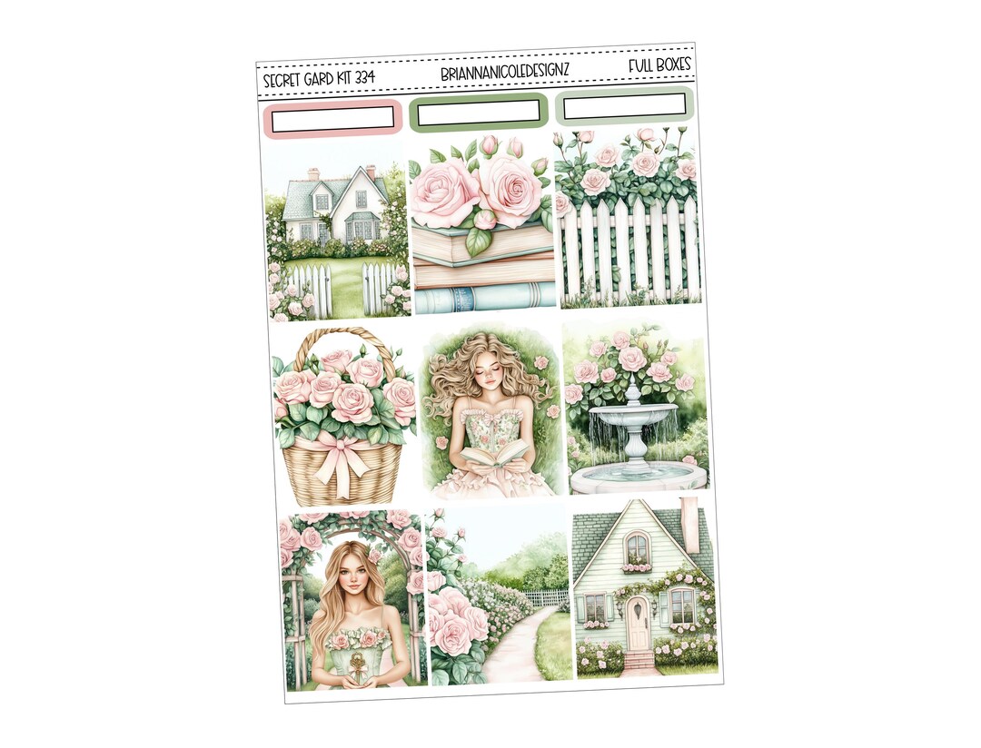KIT 334 Secret Garden | Spring Planner Stickers - Etsy
