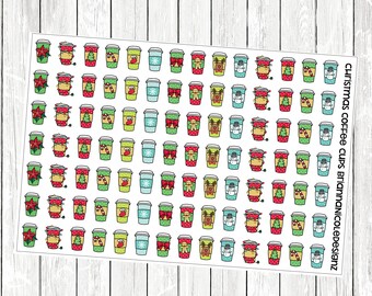 Christmas coffee cups | planner stickers