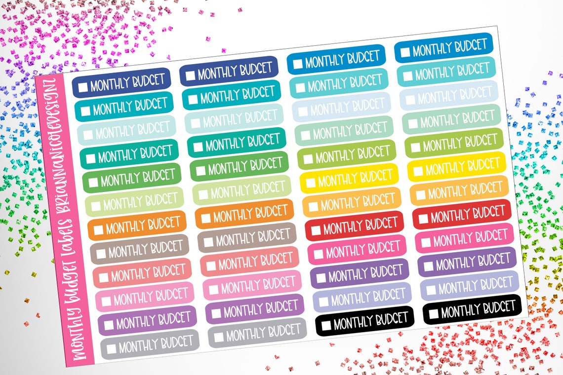 Monthly budget labels planner stickers | Etsy