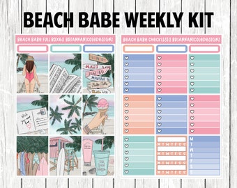 Beach babe kit | weekly planner sticker kit