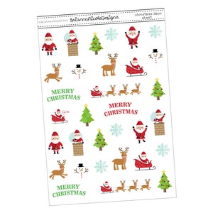 Christmas Stickers / Holiday Stickers / Die Cut Stickers / Reindeer  Stickers / Glossy Paper Stickers / Matte Paper Sticker