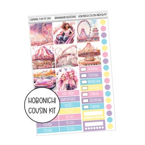 KIT 040 Carnival fun  hobonichi cousin weekly kit | Hobonichi cousin stickers