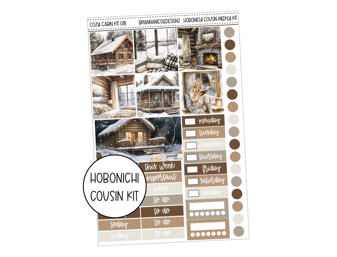 KIT 078 Cozy Cabin Hobonichi Weekly | Winter Planner Stickers - Etsy