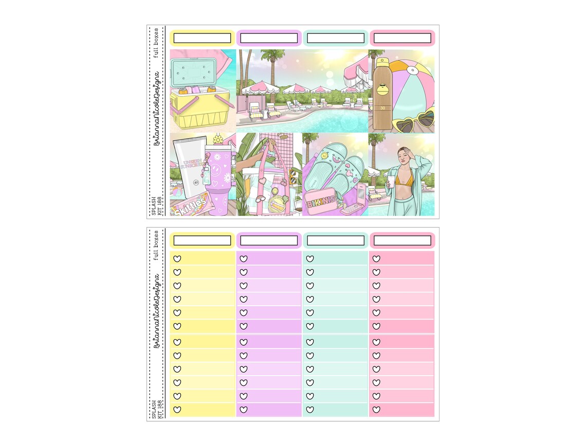 Kit 188 Splash | Weekly Planner Sticker Kit - Etsy