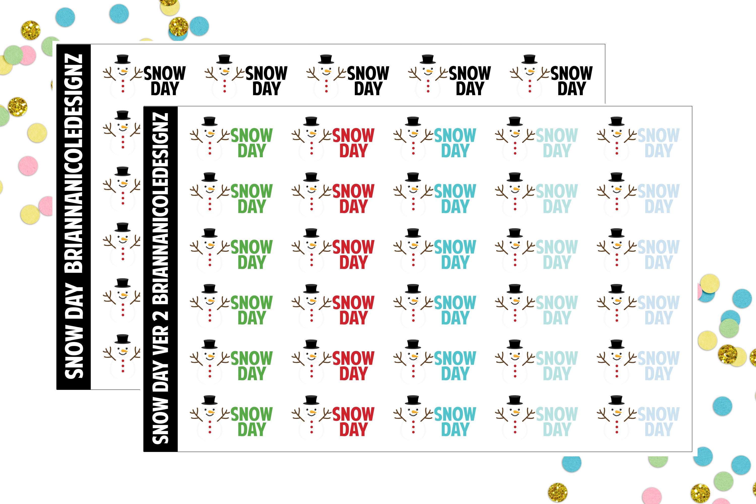 Snow Day Planner Stickers - Etsy Canada