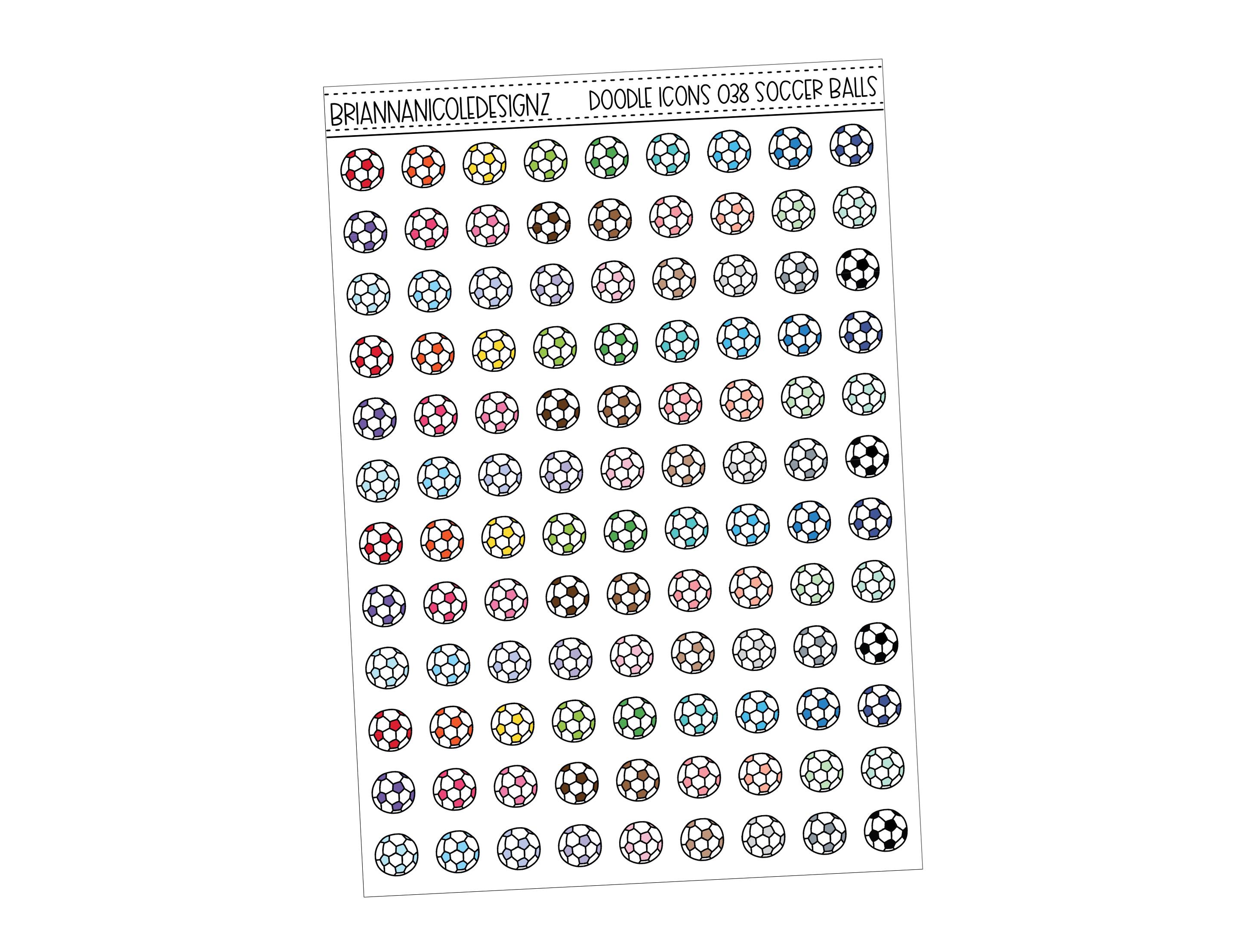 doodle icons 038 soccer balls | planner stickers