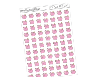 SS057 Piggy bank icons | planner stickers