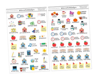 back to school script icons | planner stickers