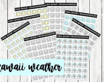 Kawaii weather | planner stickers