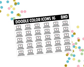 Doodle color icons 16 | planner stickers