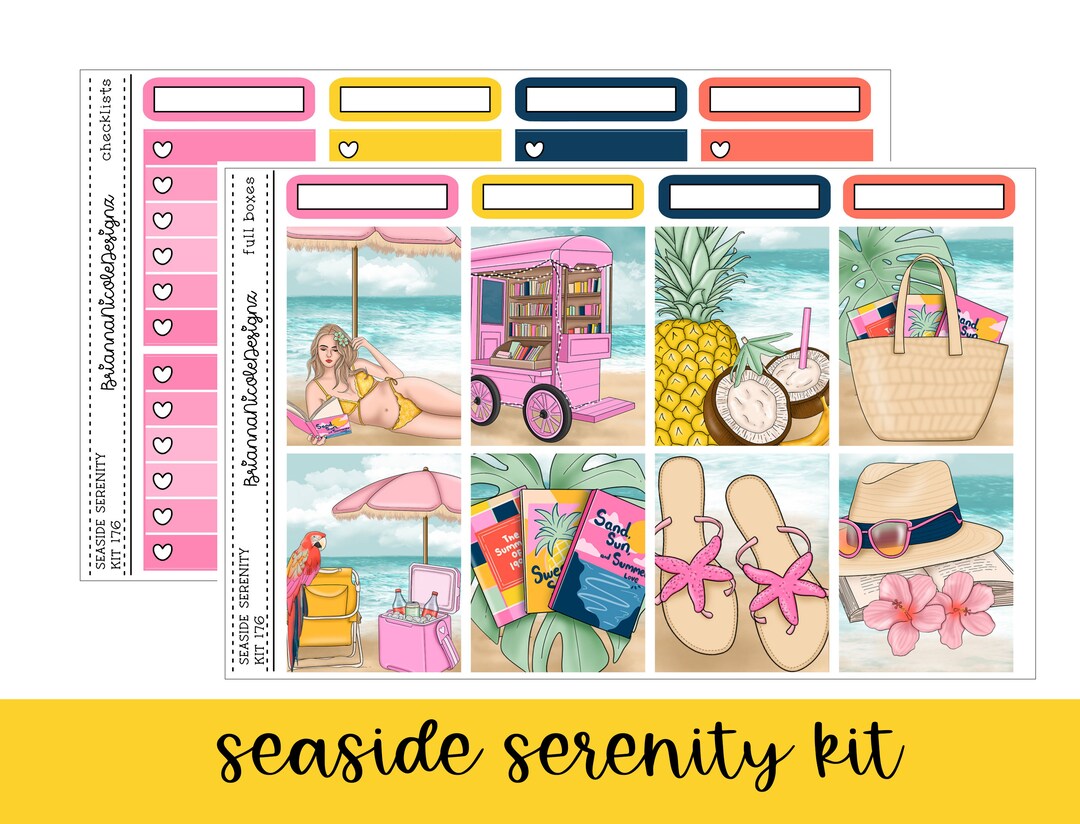 Kit 176 Seaside Serenity | Weekly Planner Sticker Kit - Etsy