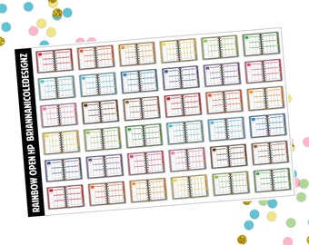 Rainbow open hp | planner stickers