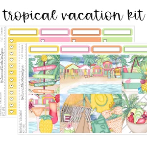 KIT 185 Tropical vacation | weekly planner sticker kit