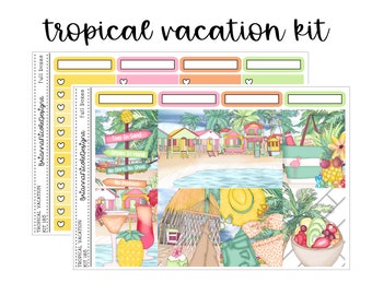 KIT 185 Tropical vacation | weekly planner sticker kit