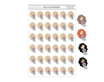 Cute girl 008 Food coma | planner stickers