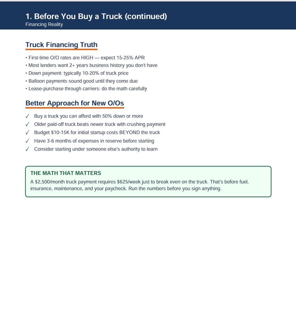 Trucking Business Startup Checklist | Owner Operator Authority Guide ...
