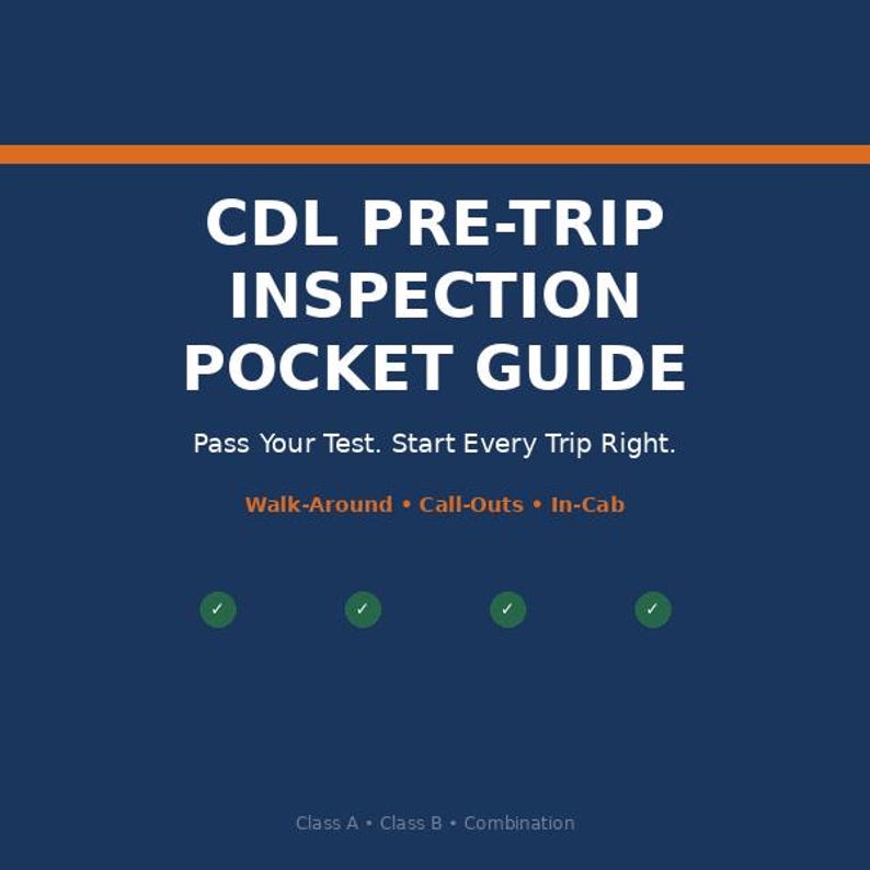 CDL Pre-trip Inspection Pocket Guide | Truck Driver Checklist (digital ...
