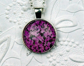 pink impatiens photo necklace