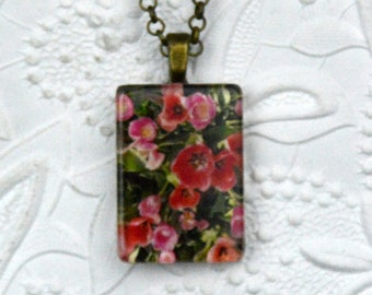 pink and red tulips photo necklace