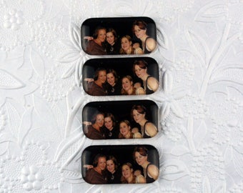 custom magnet set of four 1x2" domino-shaped magnets personalized by using your images