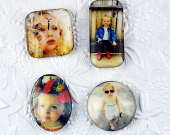 custom set of four mixed-shaped custom photo magnets personalized using your own image