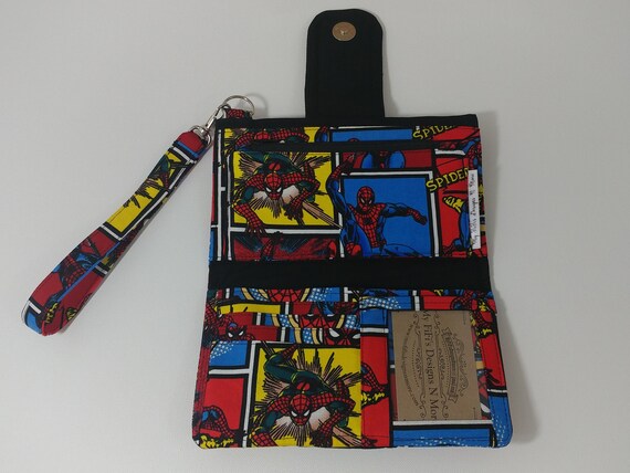 HANDMADE CHECKBOOK WOMENS WALLET MARVELS SPIDERMAN DESIGNER PRINT